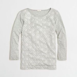 NWT J Crew Silver Gray Lace Top XS